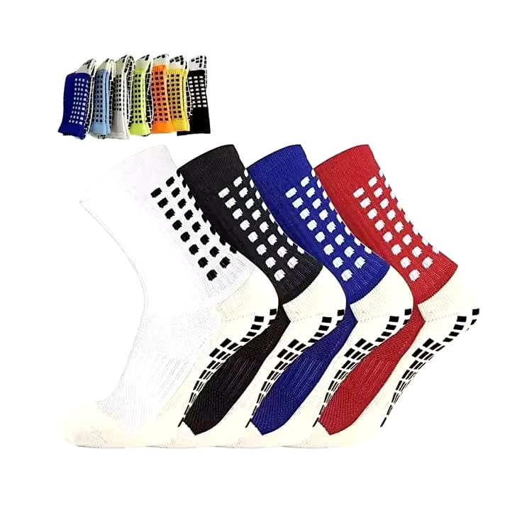 Meia longa de futebol antiderrapante